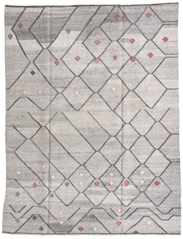 Detail image of 9' 1 x 12' Hand Woven Kilim Modern Wool Rug