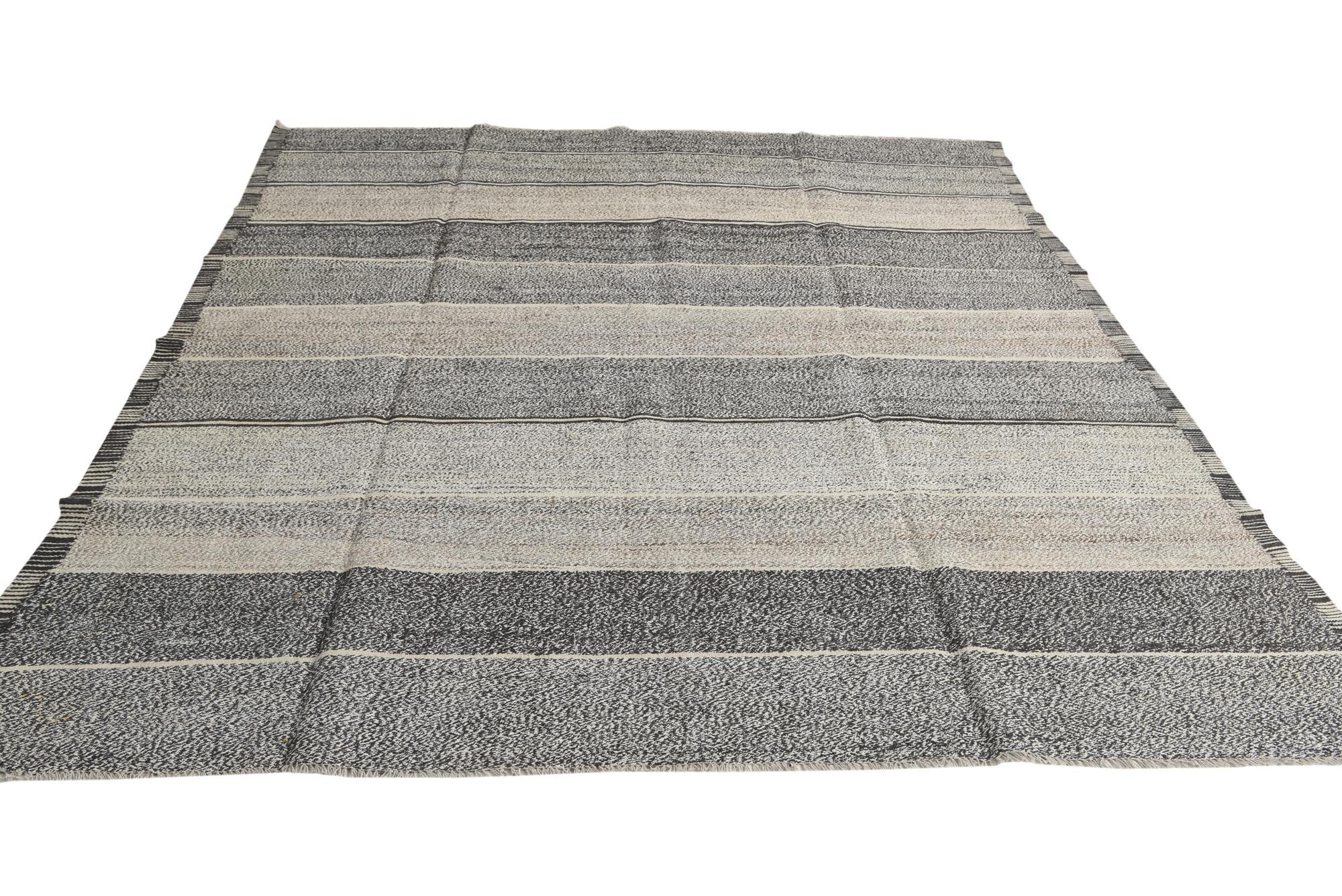 8' 4 x 9' 3 Hand Woven Kilim Modern Wool Rug