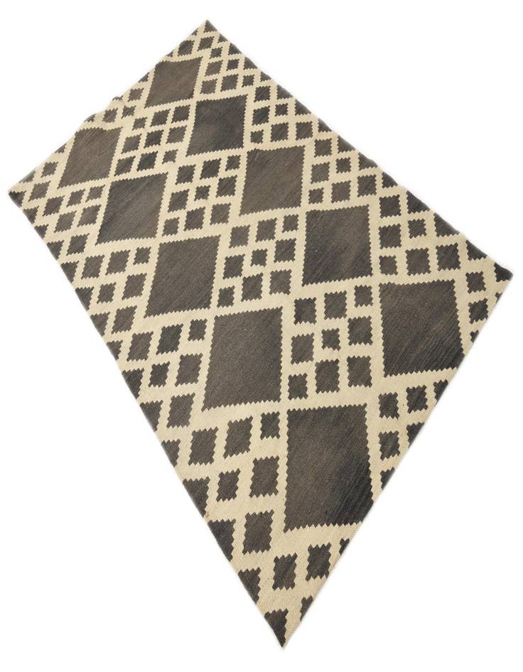 Detail image of 3' 8 x 6'  Hand Woven Kilim Modern Wool Rug