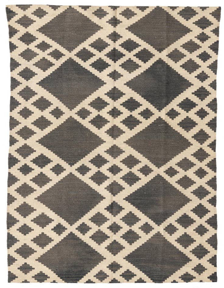 Detail image of 3' 8 x 6' Hand Woven Kilim Modern Wool Rug