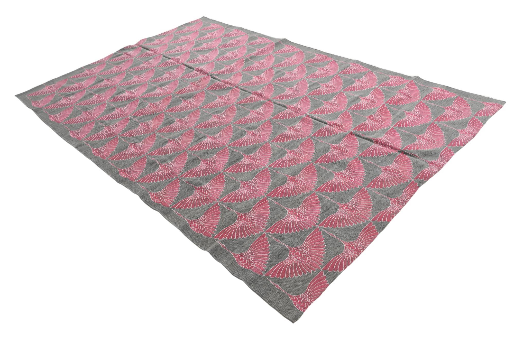 6' 5 x 9' 8 Hand Woven Kilim Modern Wool Rug
