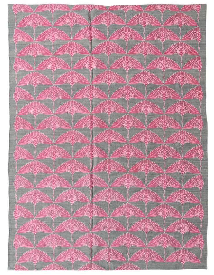 Detail image of 6' 5 x 9' 8 Hand Woven Kilim Modern Wool Rug