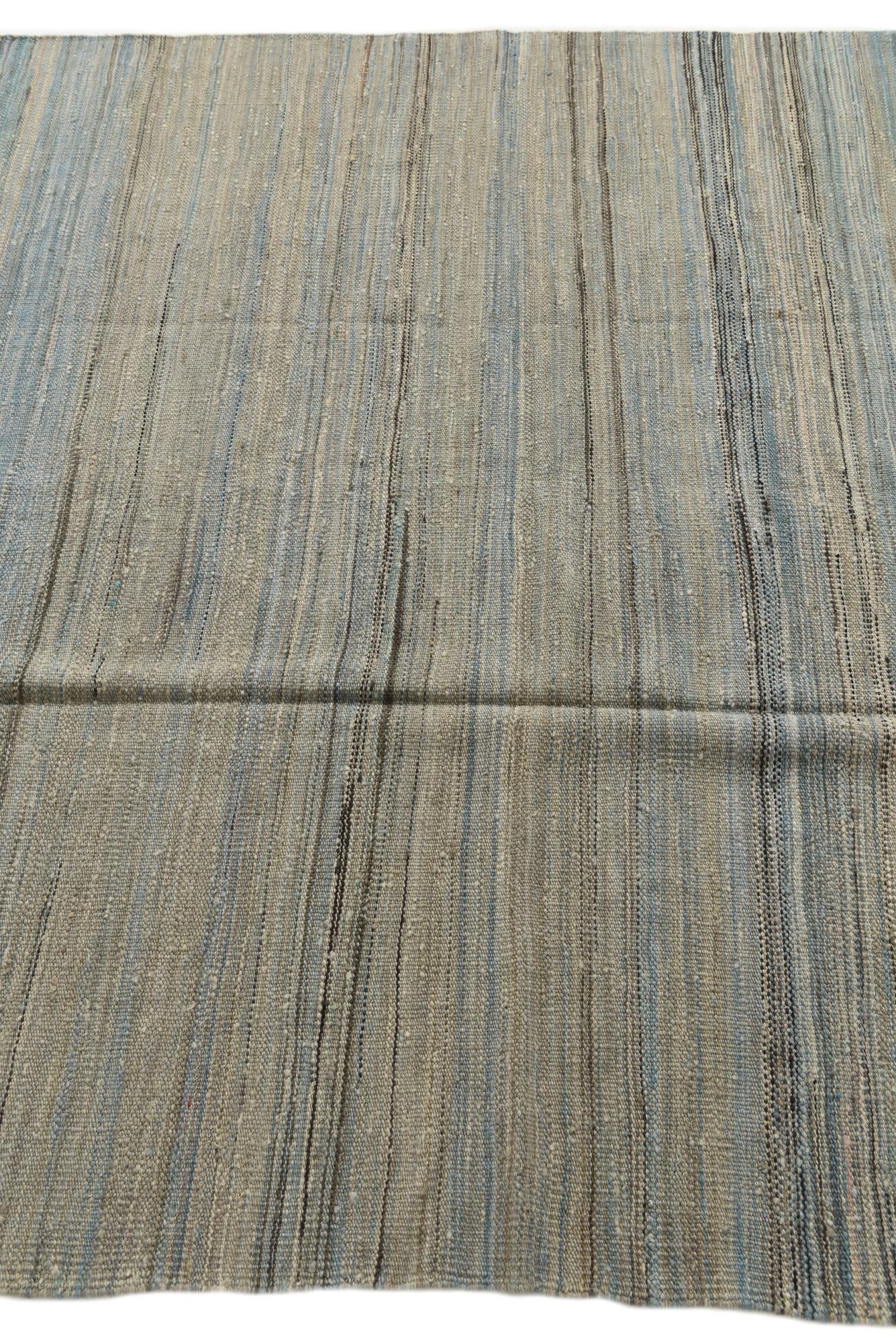 5' 5 x 8' Hand Woven Kilim Modern Wool Rug