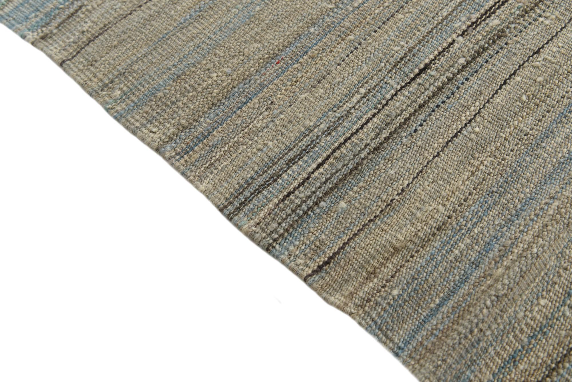 5' 5 x 8' Hand Woven Kilim Modern Wool Rug