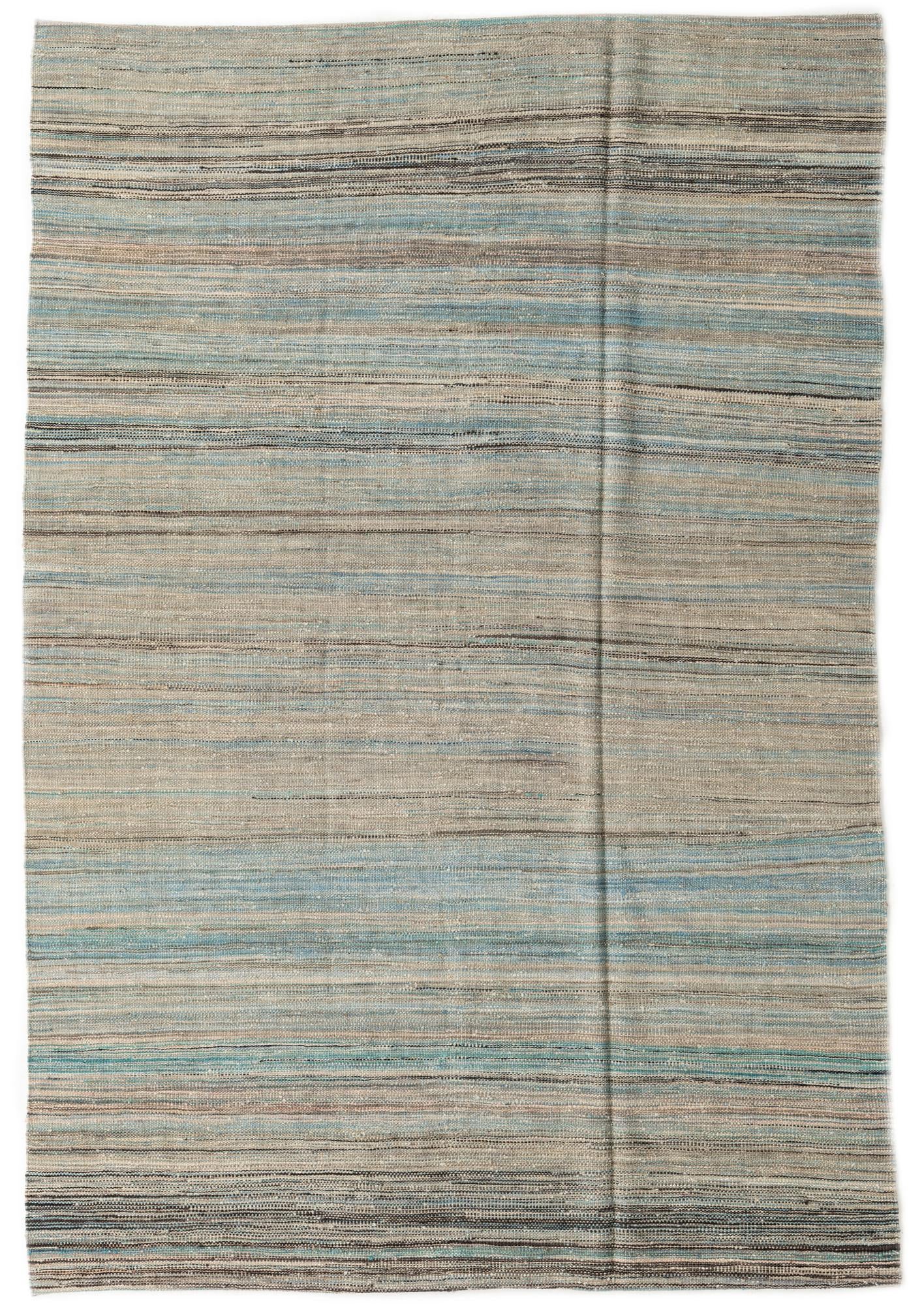 5' 5 x 8' Hand Woven Kilim Modern Wool Rug