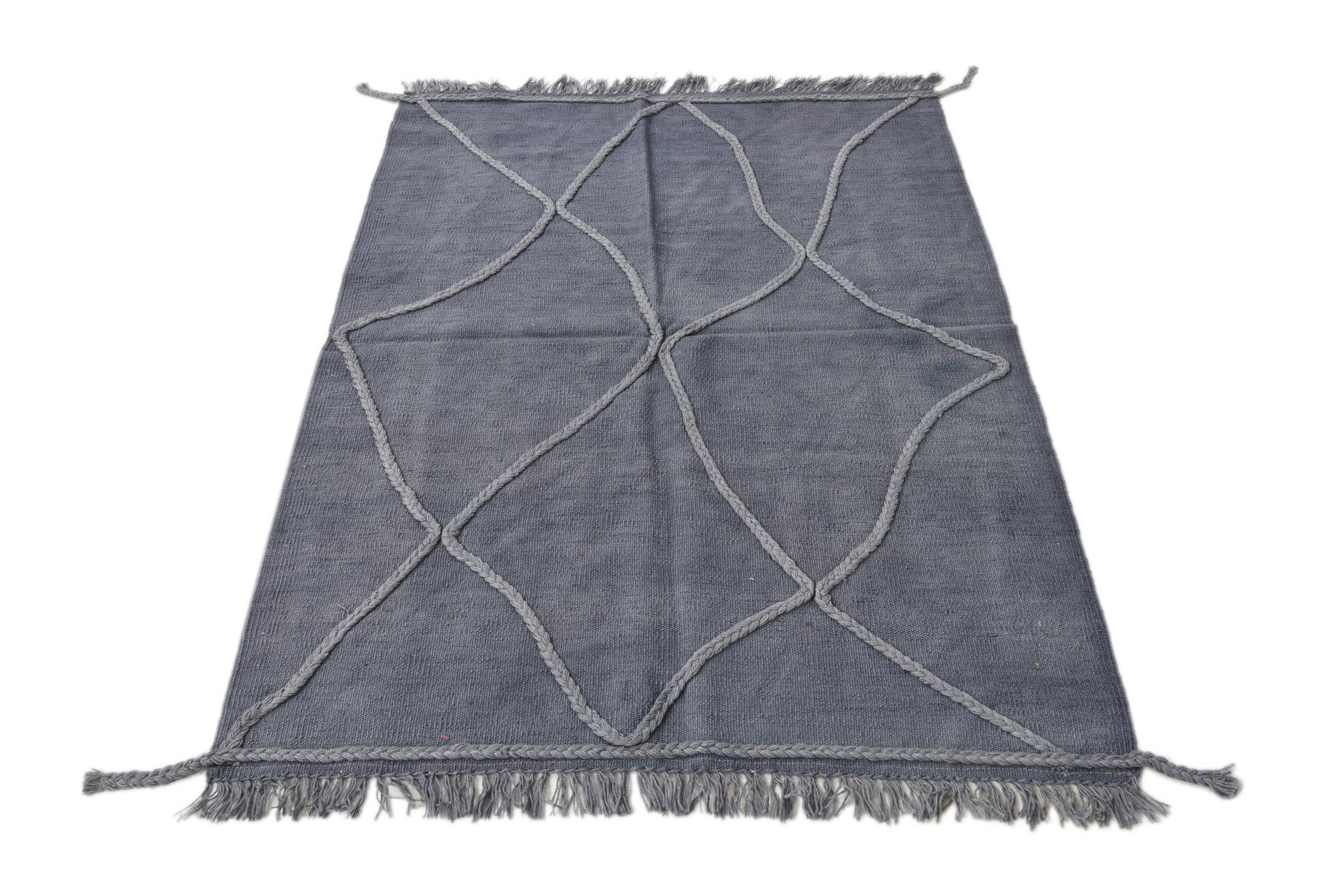 3' 3 x 4' 10 Hand Woven Kilim Modern Wool Rug