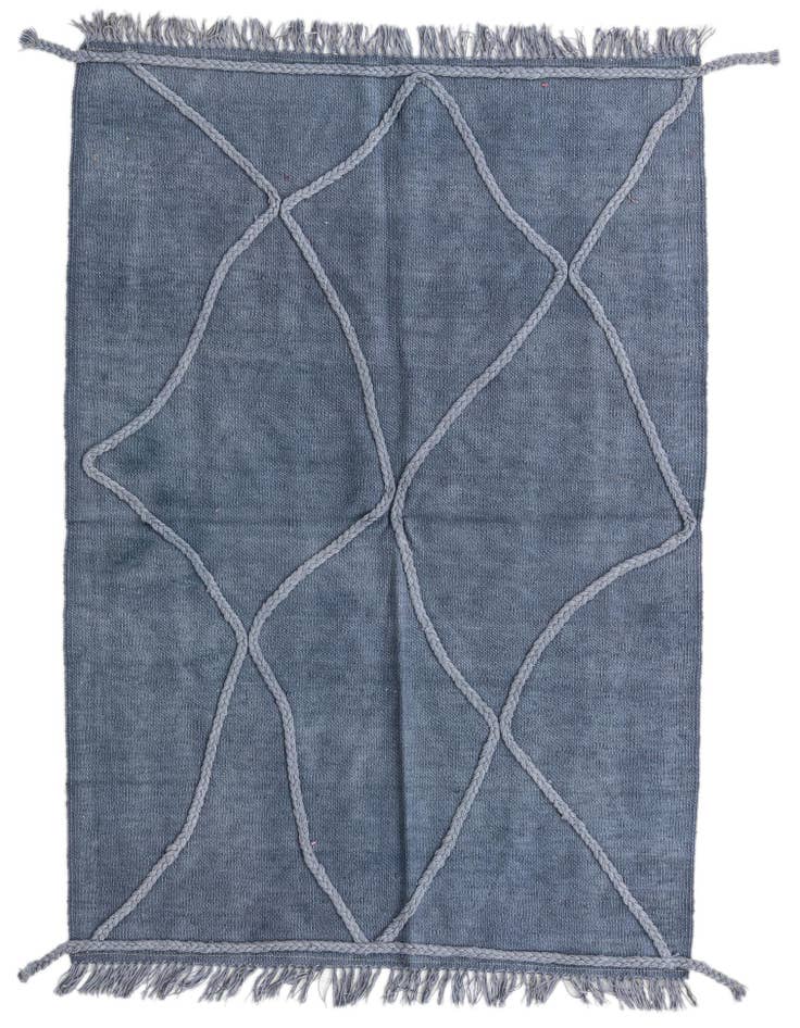 Detail image of 3' 3 x 4' 10 Hand Woven Kilim Modern Wool Rug