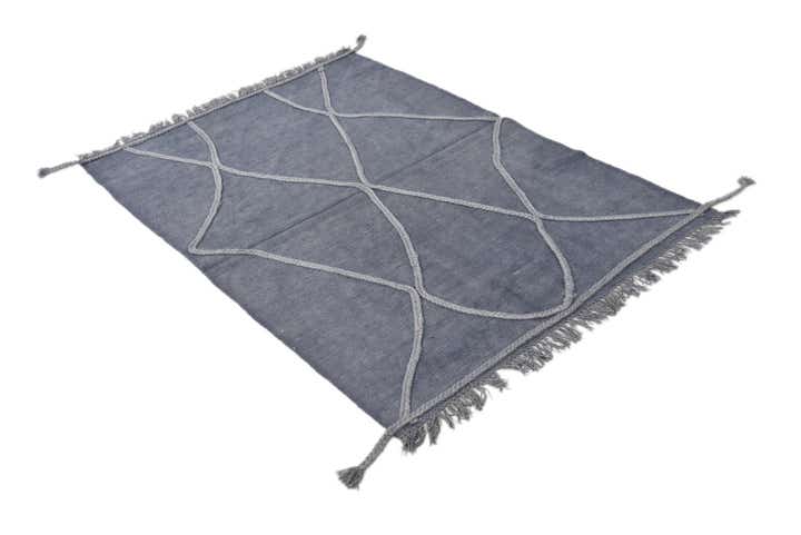 3' 4 x 4' 10 Hand Woven Kilim Modern Wool Rug