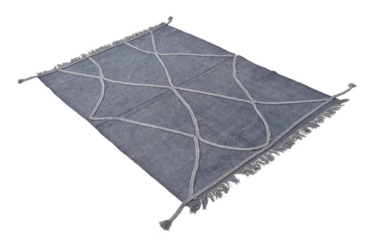Detail image of 3' 4 x 4' 10 Hand Woven Kilim Modern Wool Rug