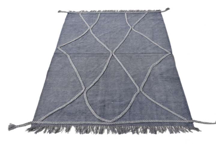 3' 4 x 4' 10 Hand Woven Kilim Modern Wool Rug