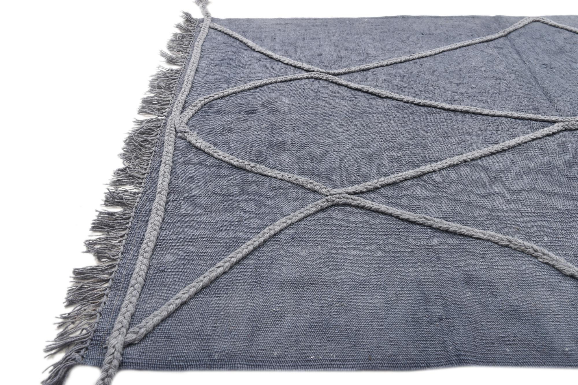 3' 4 x 4' 10 Hand Woven Kilim Modern Wool Rug