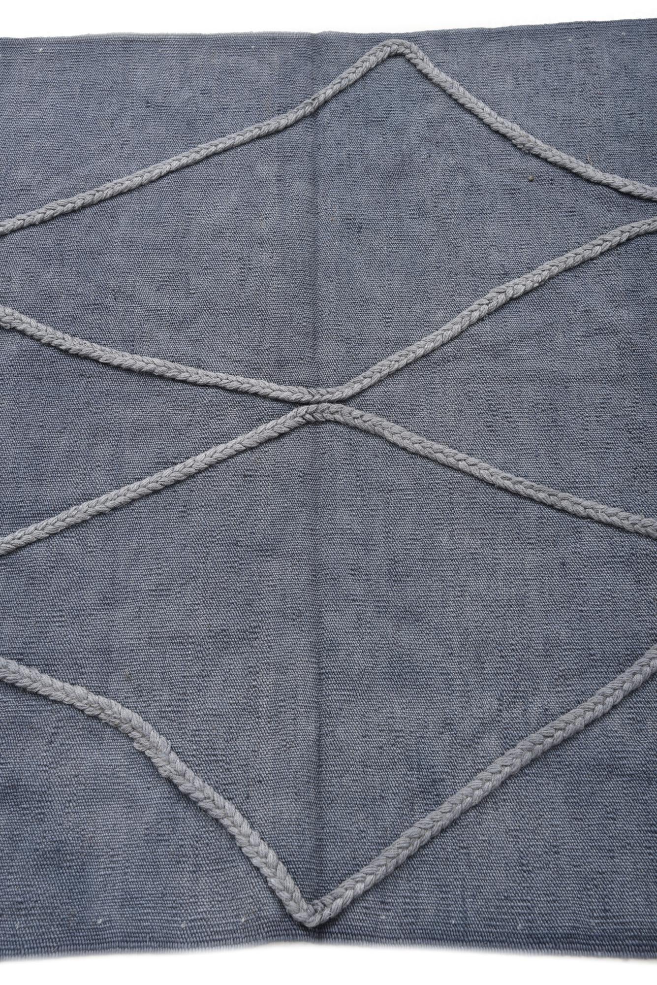 3' 4 x 4' 10 Hand Woven Kilim Modern Wool Rug