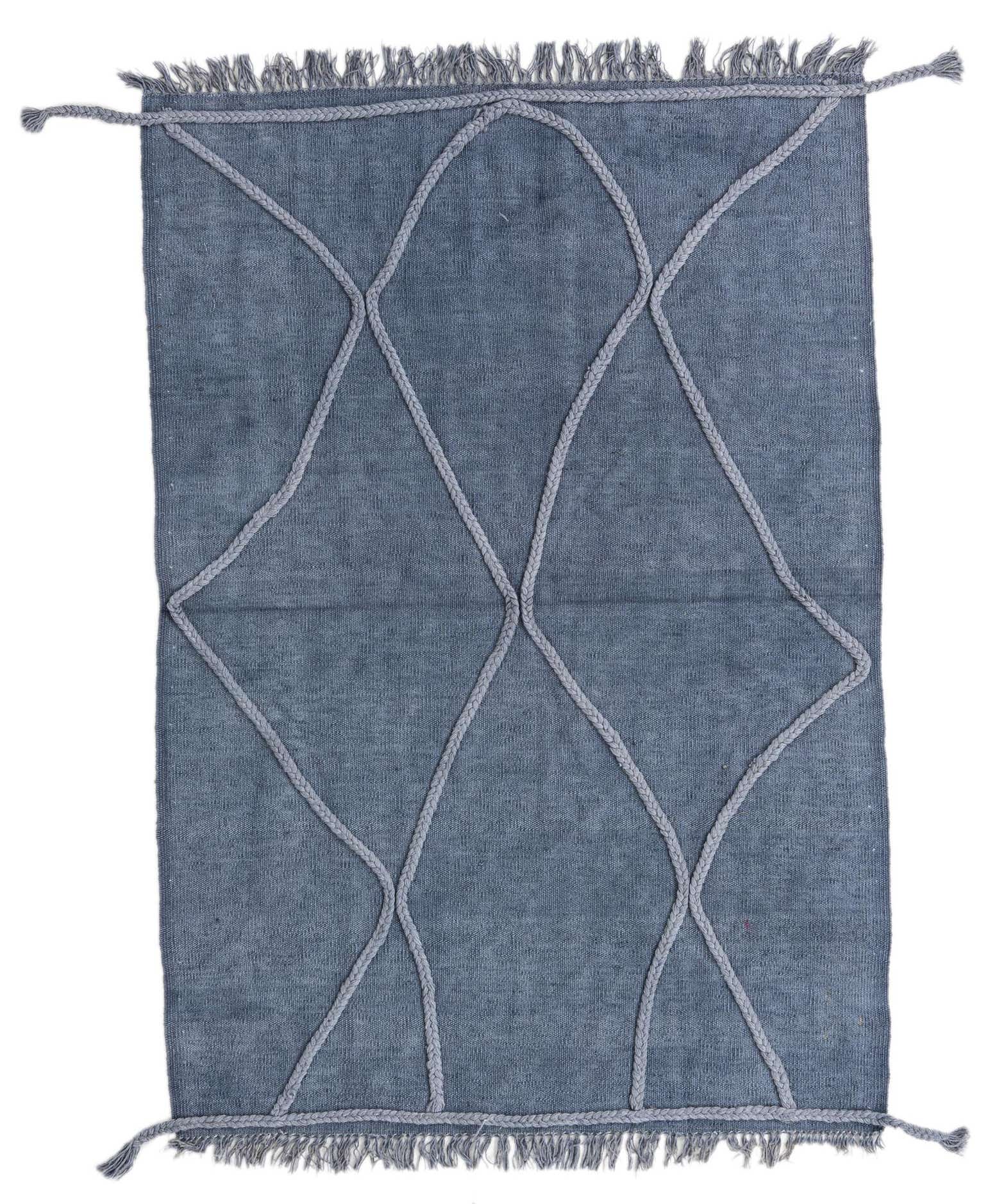 3' 4 x 4' 10 Hand Woven Kilim Modern Wool Rug