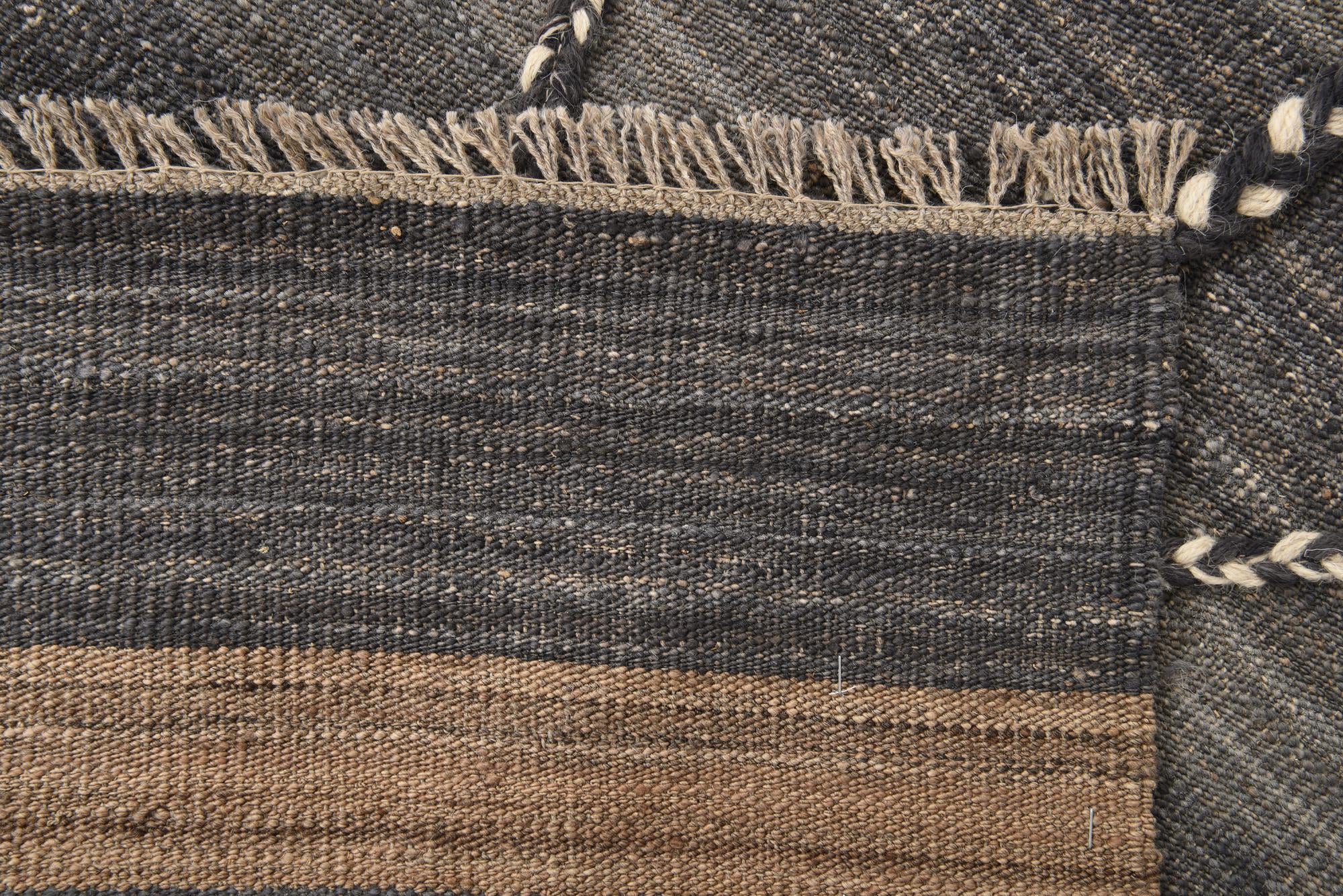 4' 5 x 6' Hand Woven Kilim Modern Wool Rug