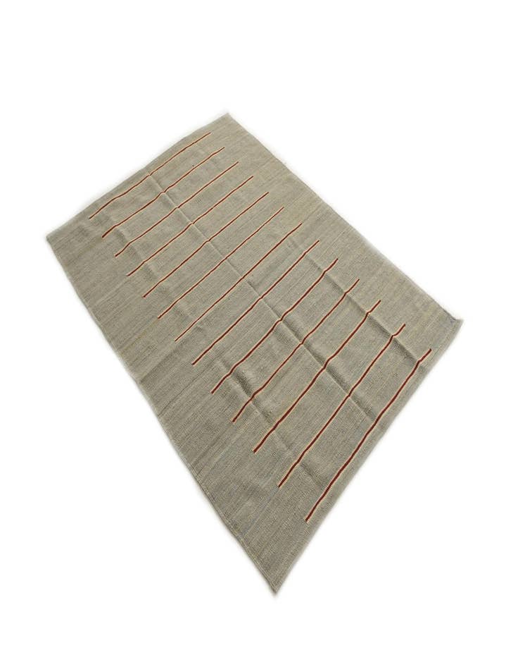 Detail image of 4' 4 x 5' 10 Hand Woven Kilim Modern Wool Rug