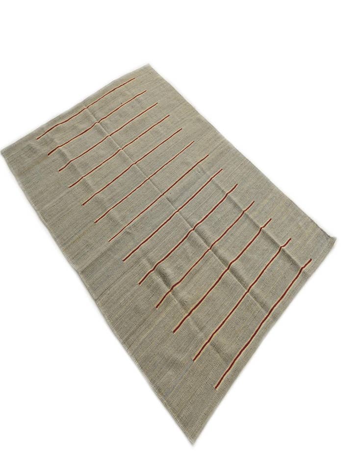 Detail image of 4' 4 x 5' 10 Hand Woven Kilim Modern Wool Rug