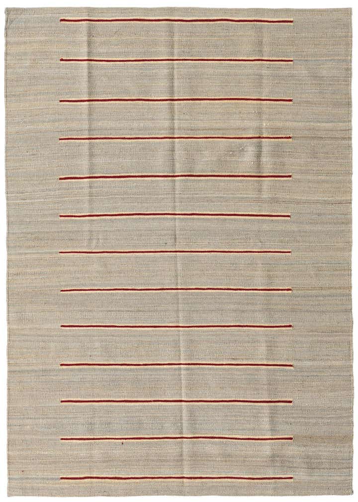 4' 4 x 5' 10 Hand Woven Kilim Modern Wool Rug