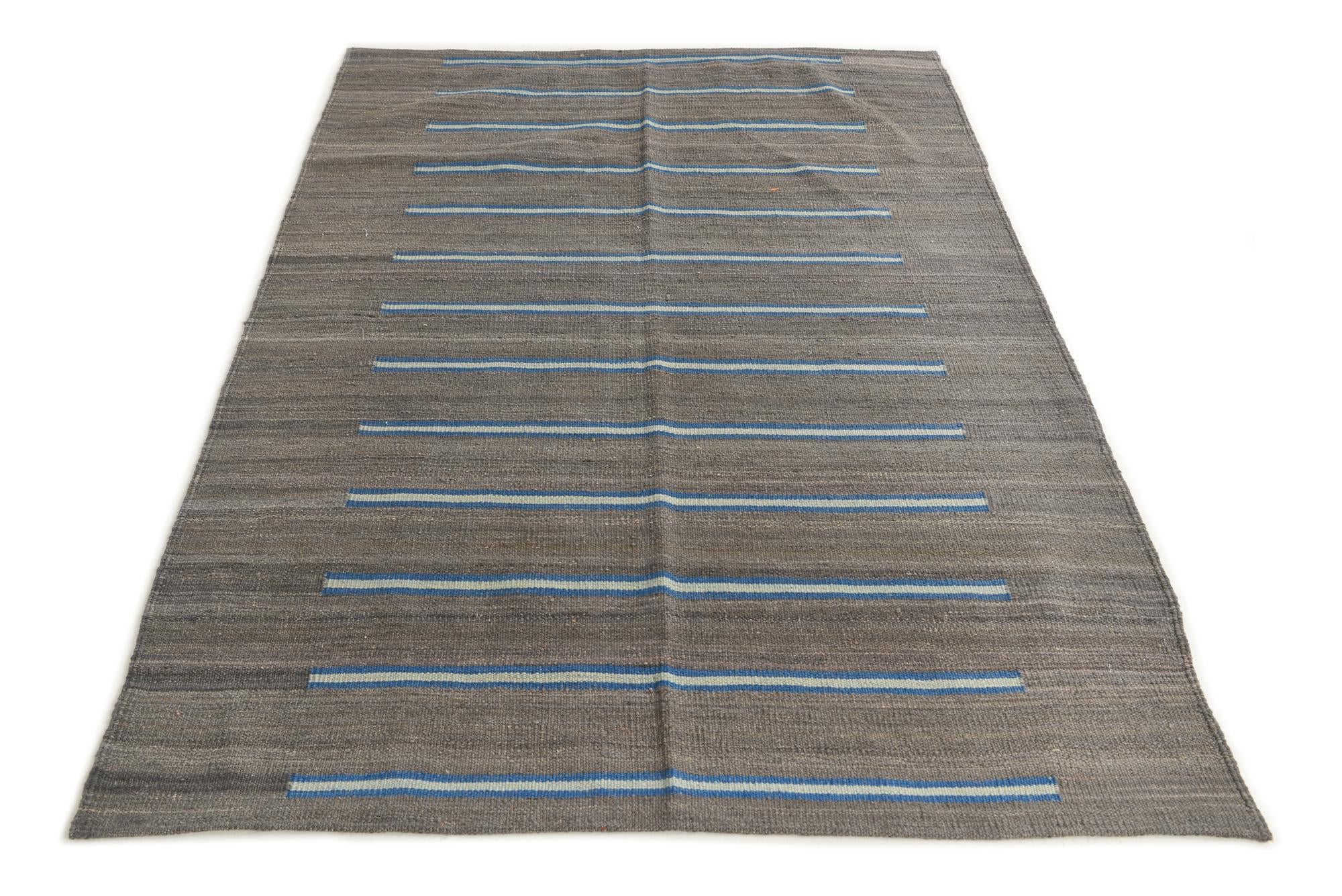4' 2 x 6' Hand Woven Kilim Modern Wool Rug