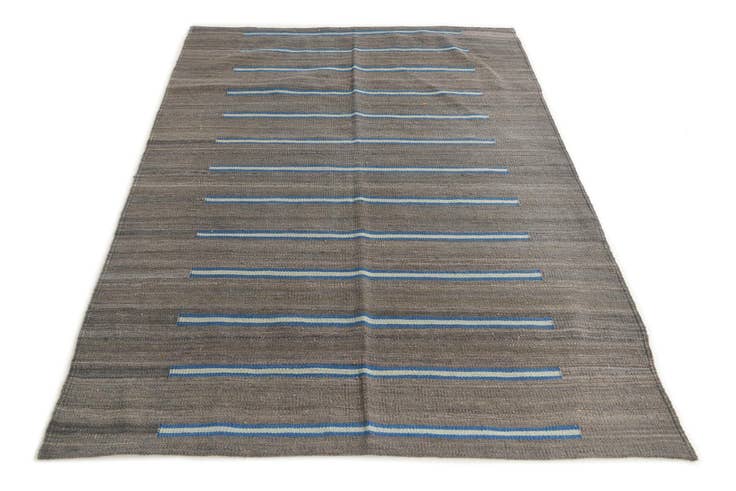 Detail image of 4' 2 x 6' Hand Woven Kilim Modern Wool Rug
