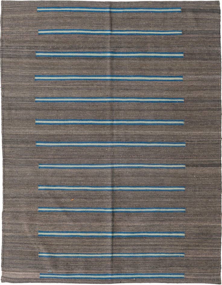 Detail image of 4' 2 x 6' Hand Woven Kilim Modern Wool Rug