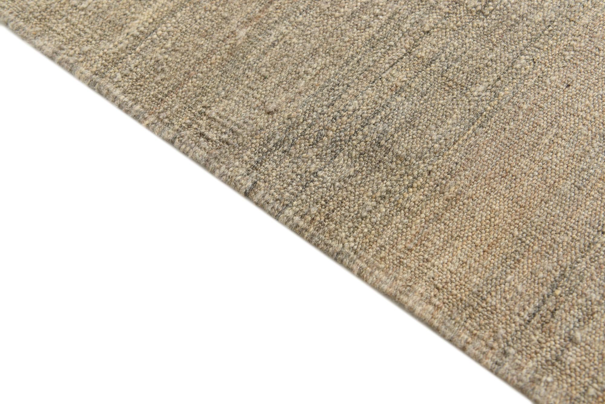4' 1 x 6' 5 Hand Woven Kilim Modern Wool Rug