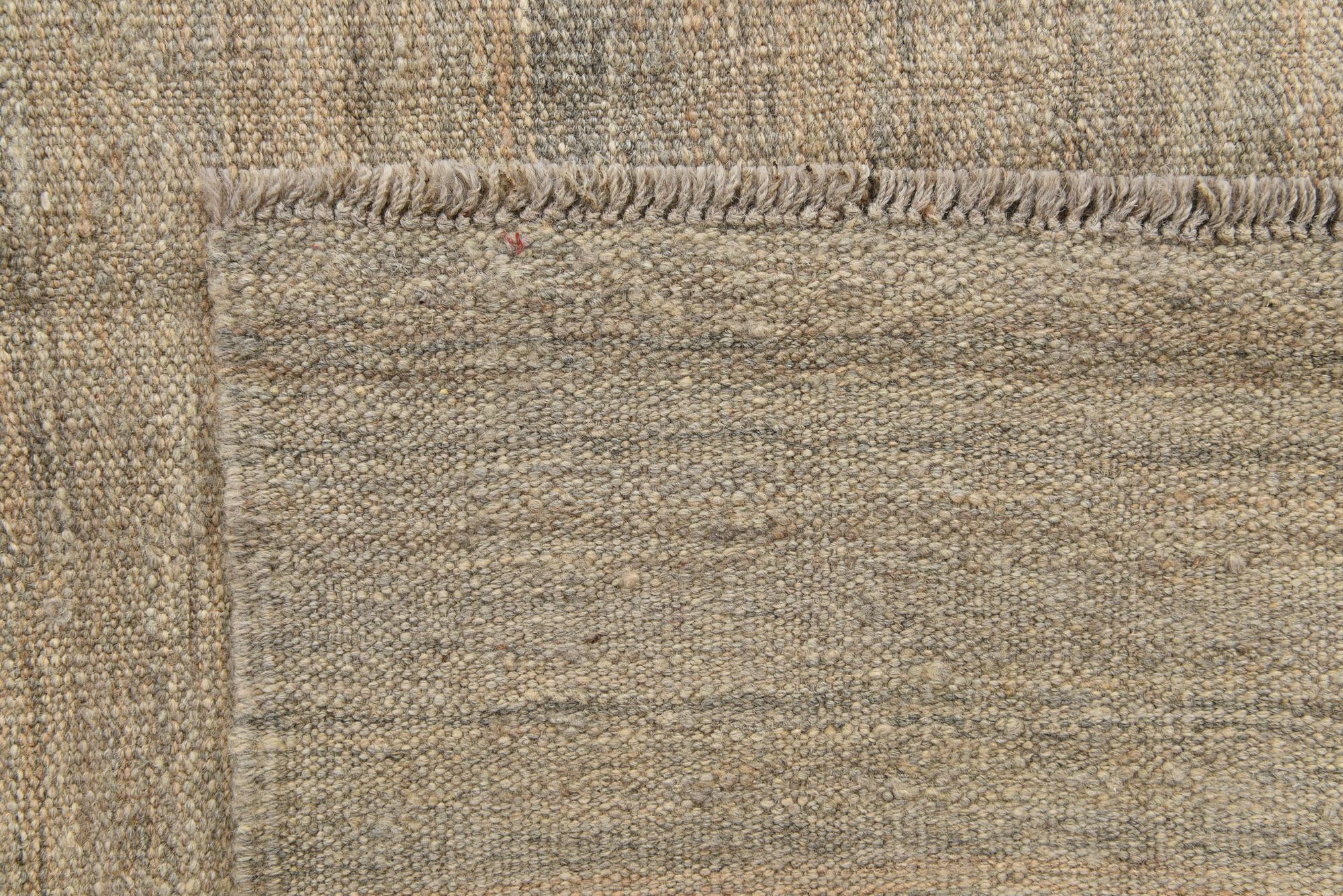 4' 1 x 6' 5 Hand Woven Kilim Modern Wool Rug