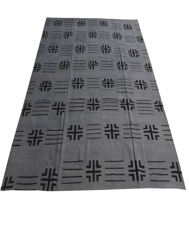 Detail image of 8' 5 x 9' 7  Hand Woven Kilim Modern Wool Rug