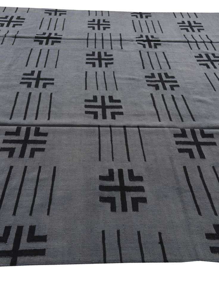 Detail image of 8' 5 x 9' 7  Hand Woven Kilim Modern Wool Rug