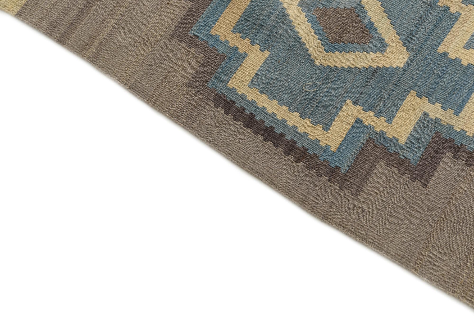 6' 6 x 9' 5 Hand Woven Kilim Modern Wool Rug