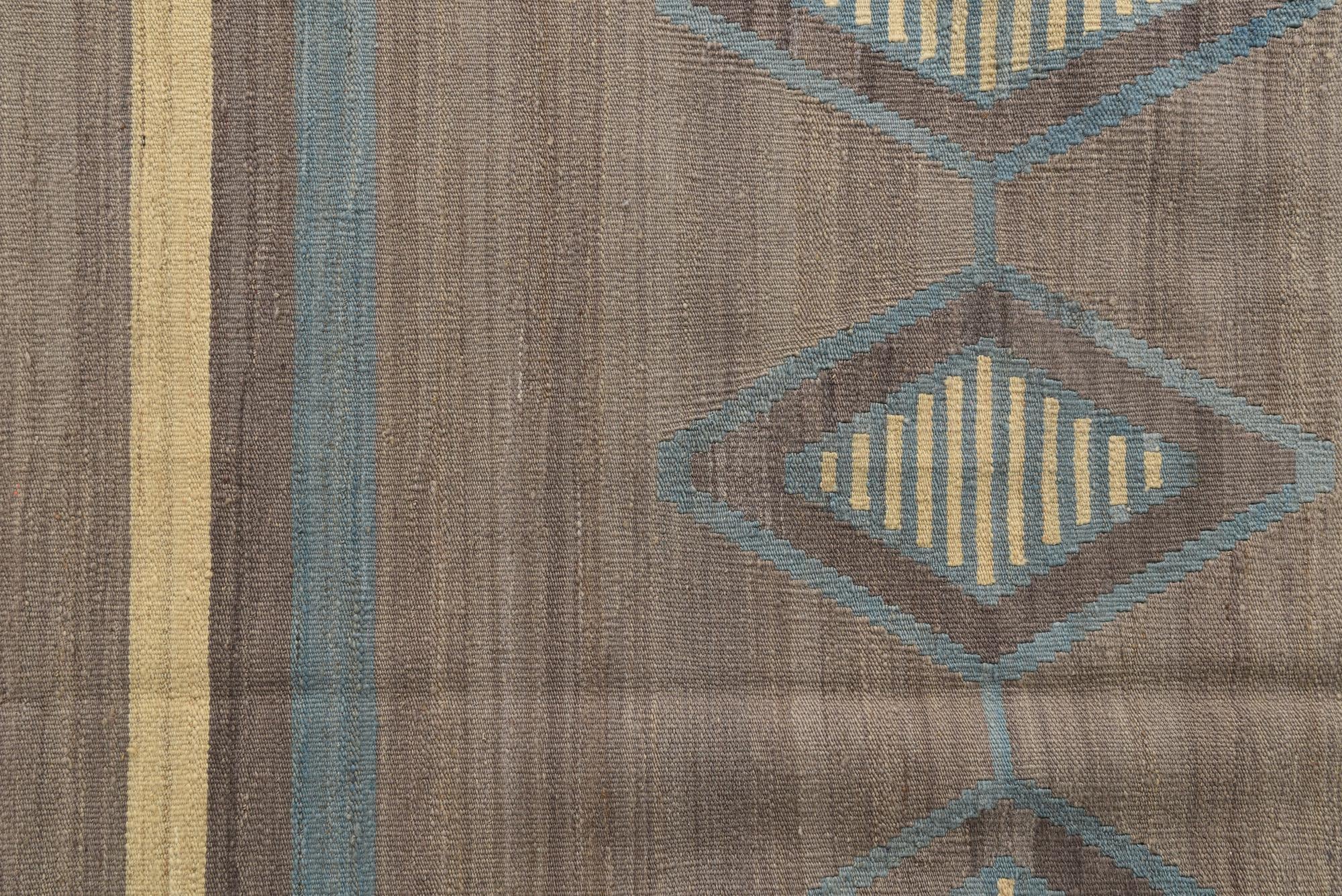 6' 6 x 9' 5 Hand Woven Kilim Modern Wool Rug