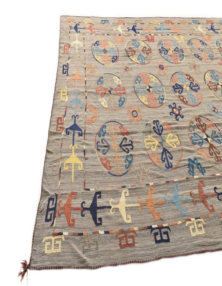 Detail image of 8' 7 x 11' 9  Hand Woven Kilim Modern Wool Rug