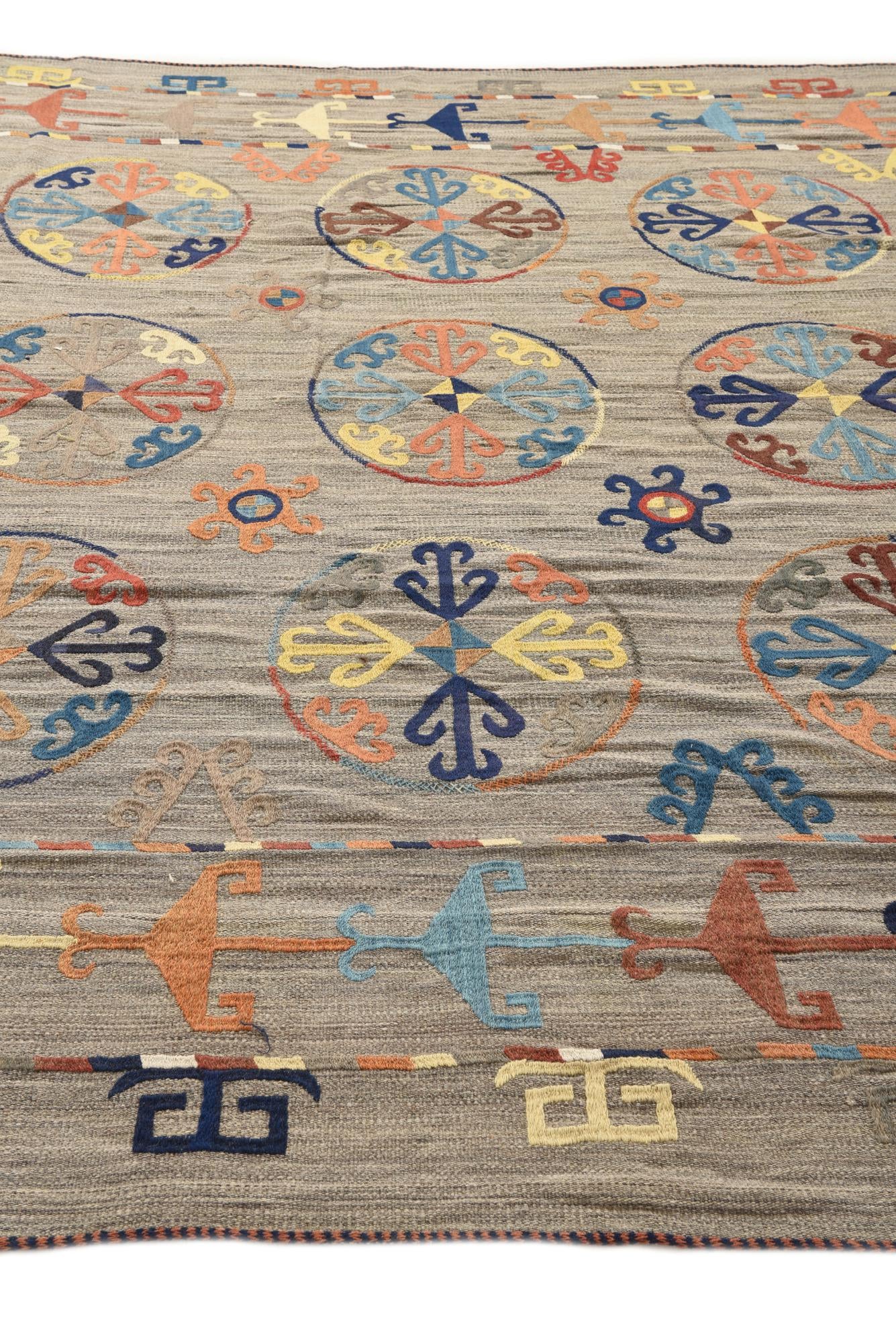 8' 7 x 11' 9 Hand Woven Kilim Modern Wool Rug