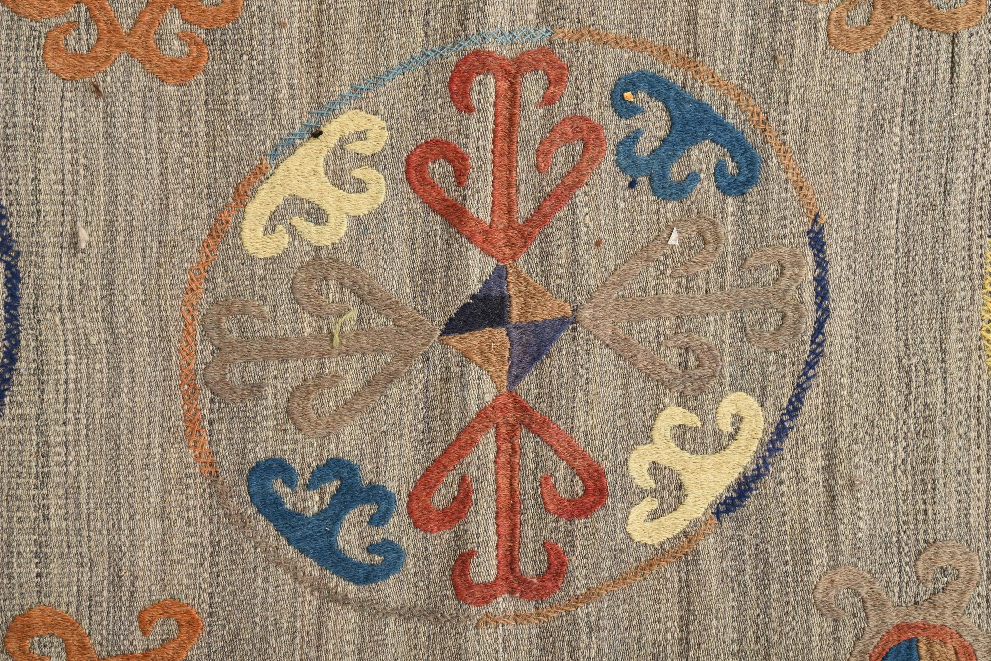 8' 7 x 11' 9 Hand Woven Kilim Modern Wool Rug