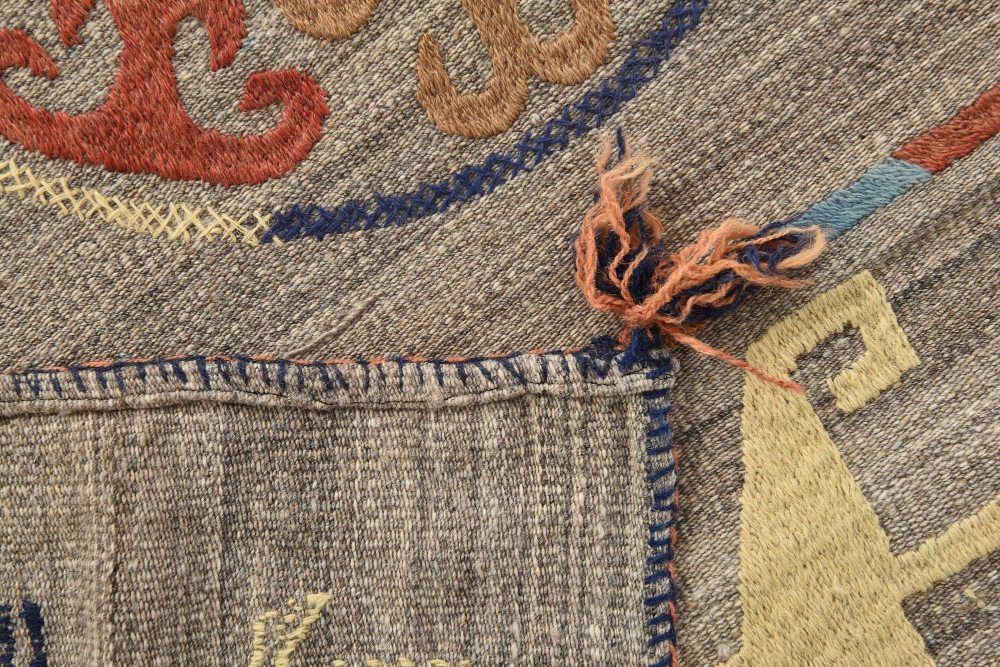 8' 7 x 11' 9 Hand Woven Kilim Modern Wool Rug