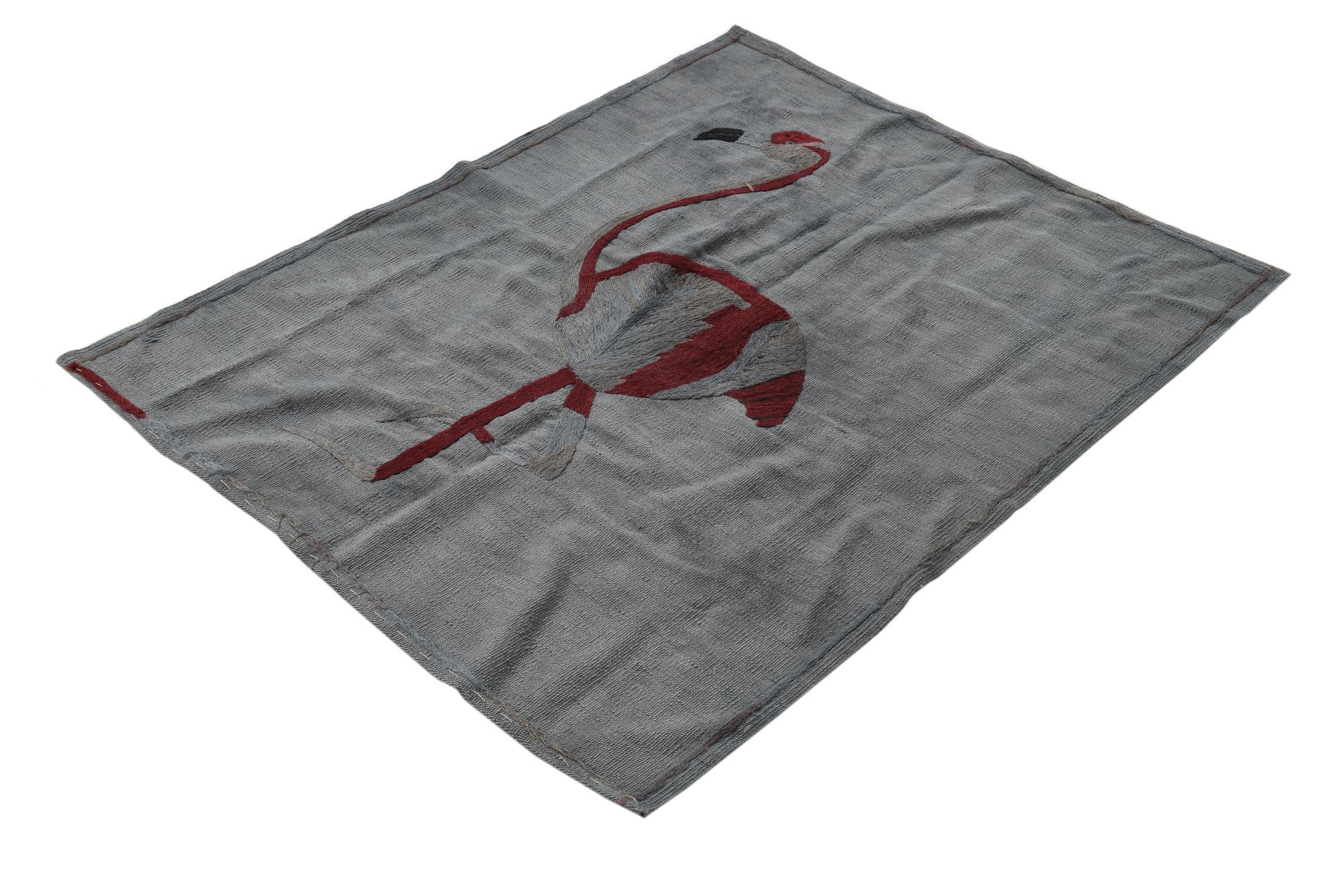 3' 5 x 4' 3 Hand Woven Kilim Modern Wool Rug