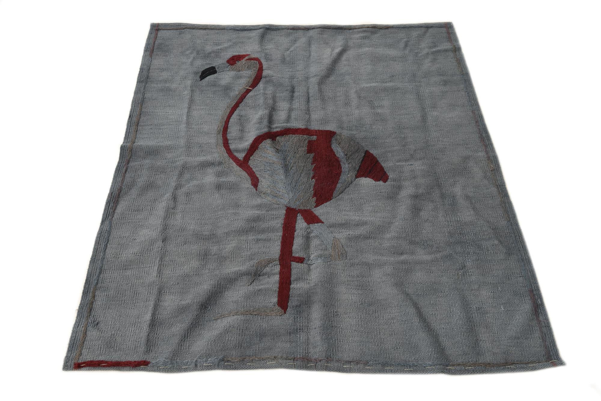 3' 5 x 4' 3 Hand Woven Kilim Modern Wool Rug