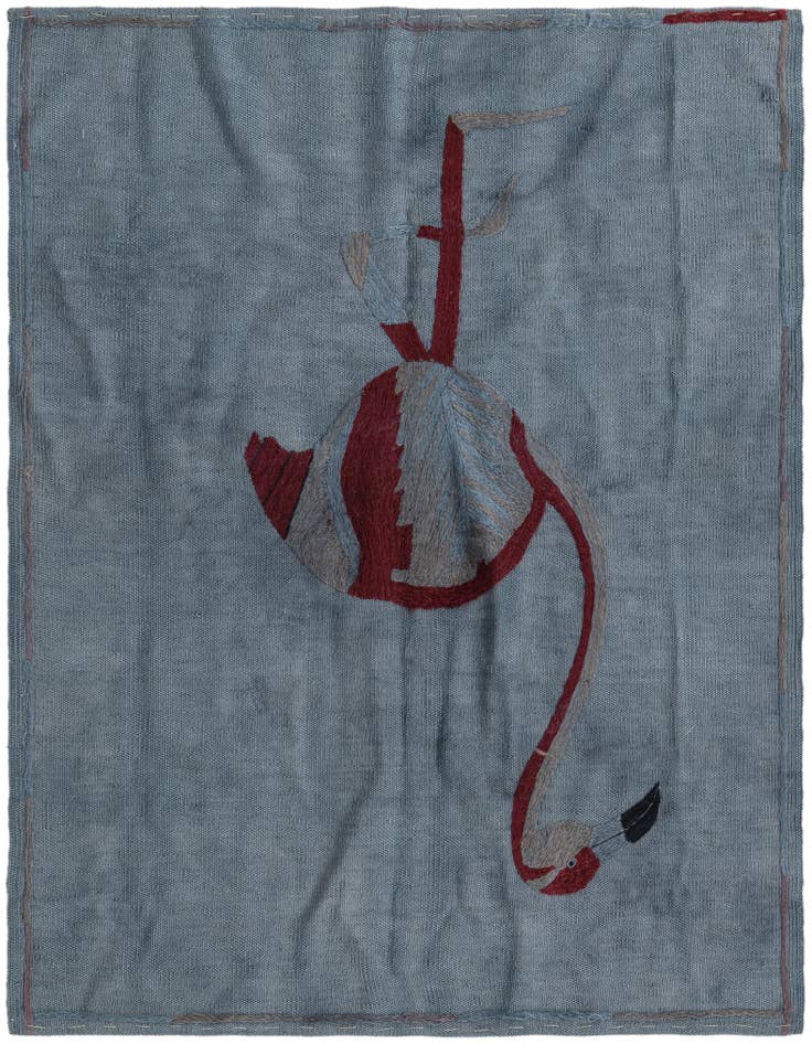 Detail image of 3' 5 x 4' 3 Hand Woven Kilim Modern Wool Rug