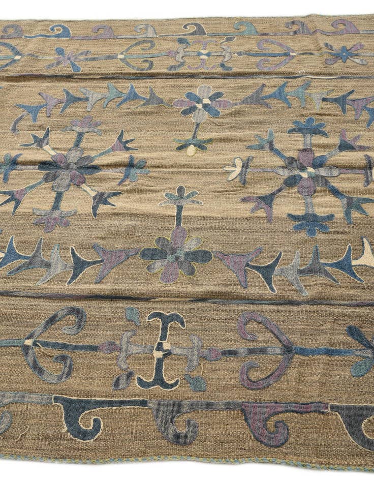 Detail image of 5' 5 x 7' 4  Hand Woven Kilim Modern Wool Rug