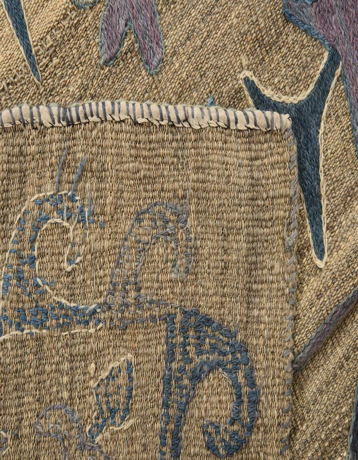 Detail image of 5' 5 x 7' 4  Hand Woven Kilim Modern Wool Rug