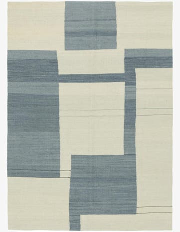 4' 2 x 5' 10 Hand Woven Kilim Modern Wool Rug