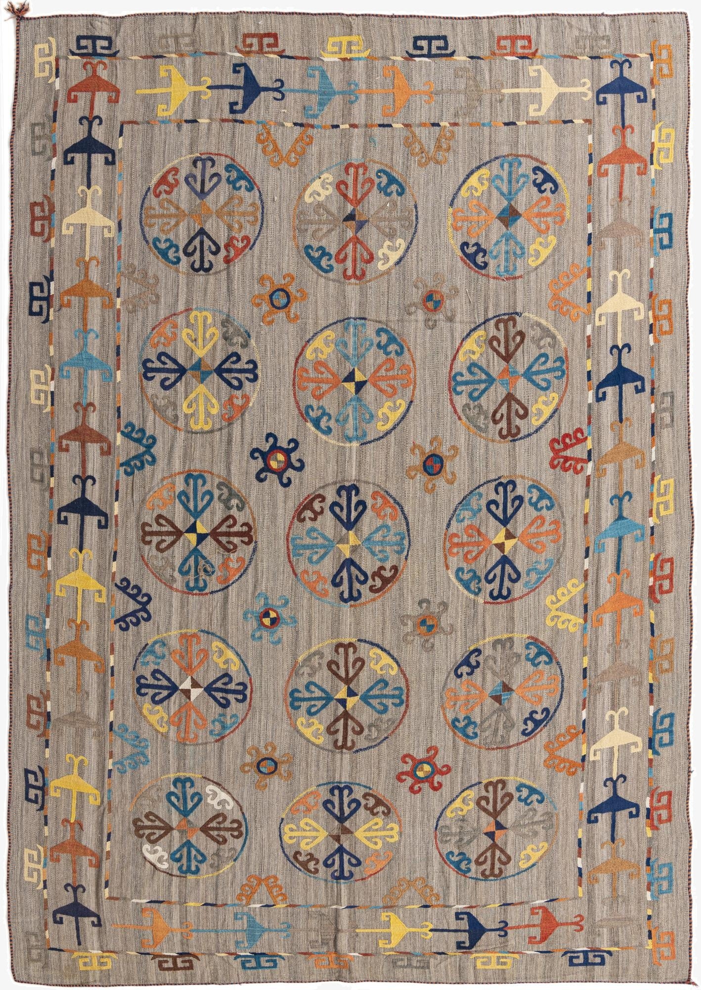 8' 7 x 11' 9  Hand Woven Kilim Modern Wool Rug