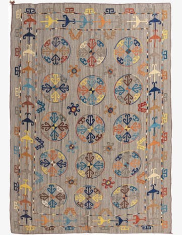 8' 7 x 11' 9 Hand Woven Kilim Modern Wool Rug