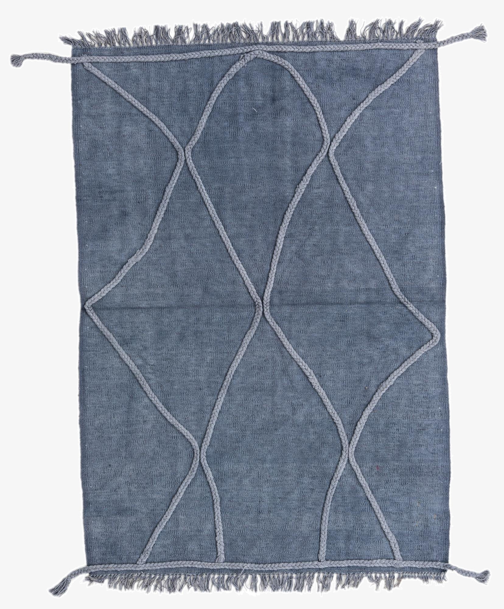 3' 4 x 4' 10  Hand Woven Kilim Modern Wool Rug