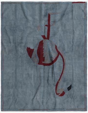 3' 5 x 4' 3 Hand Woven Kilim Modern Wool Rug