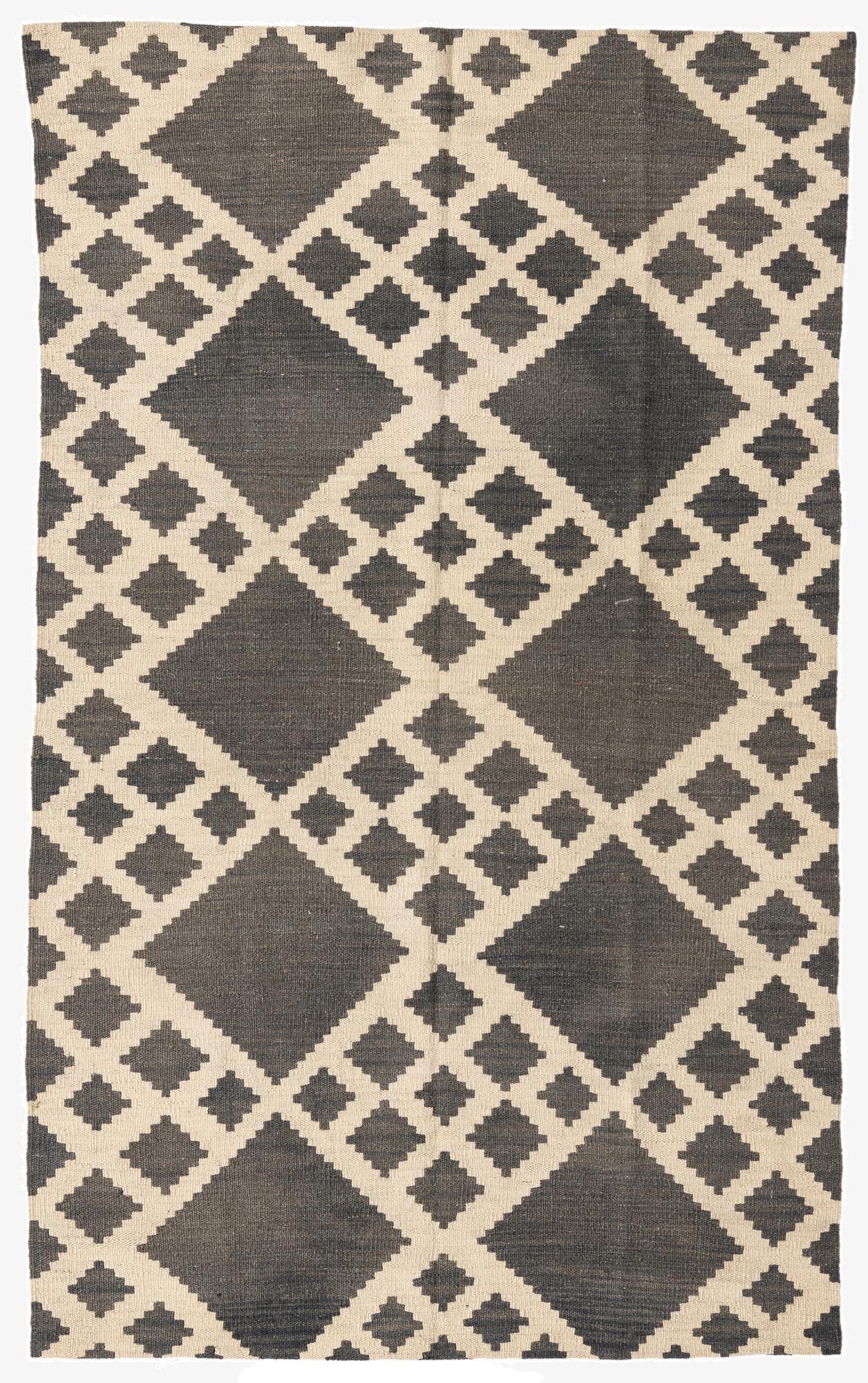 3' 8 x 6'  Hand Woven Kilim Modern Wool Rug