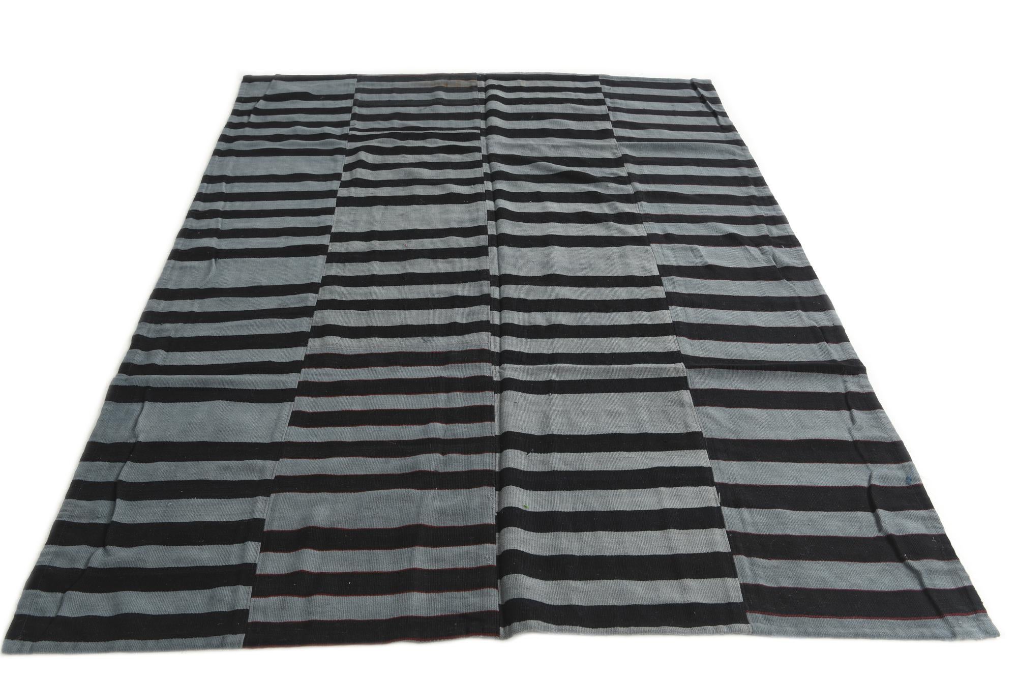5' 8 x 8' 2 Hand Woven Kilim Patchwork Wool Rug