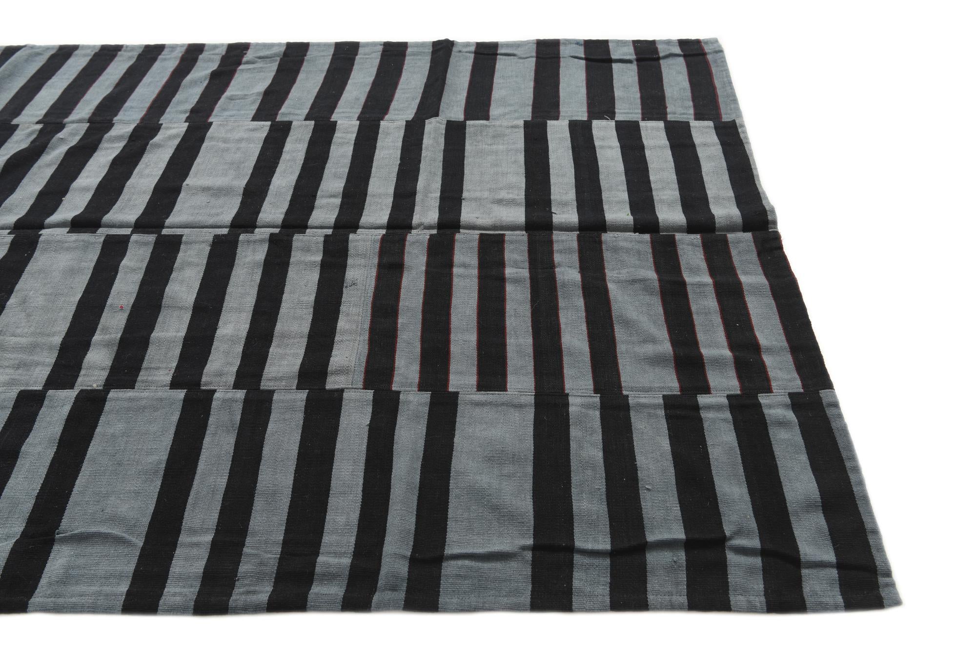 5' 8 x 8' 2 Hand Woven Kilim Patchwork Wool Rug