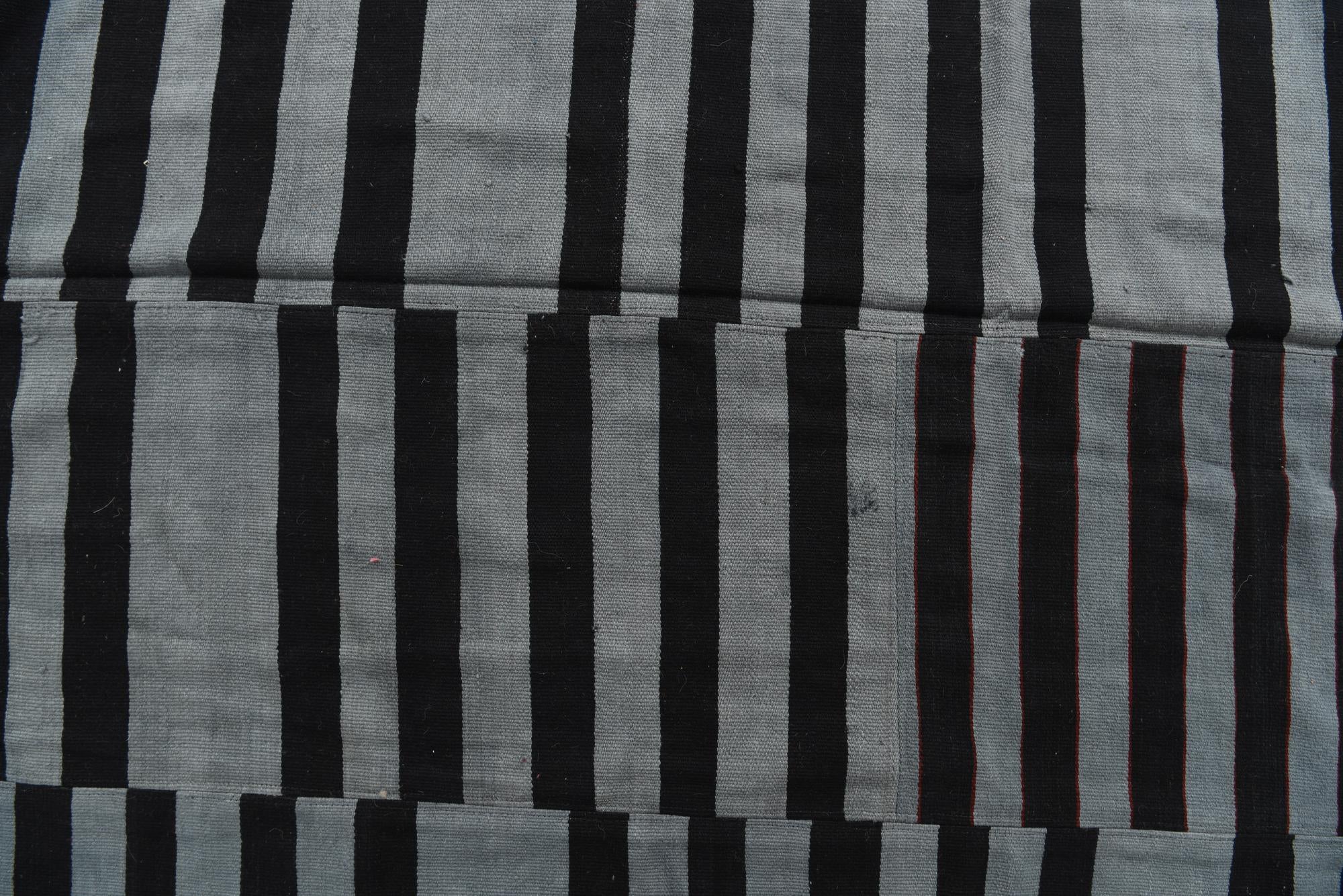 5' 8 x 8' 2 Hand Woven Kilim Patchwork Wool Rug