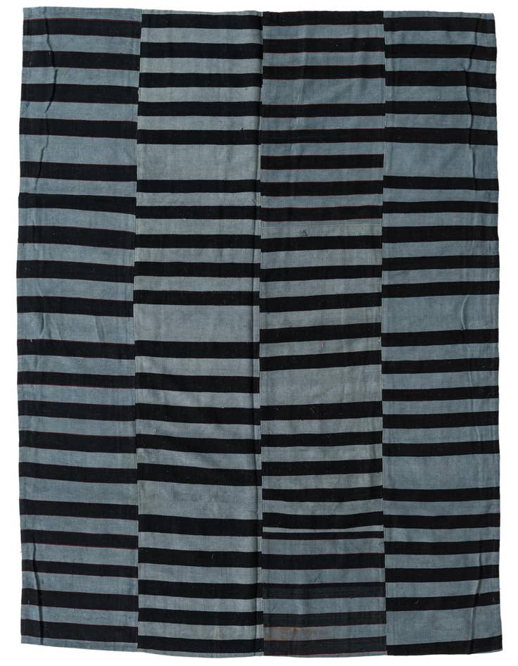 Detail image of 5' 8 x 8' 2 Hand Woven Kilim Patchwork Wool Rug