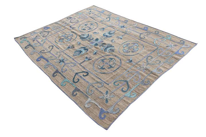 5' x 6' 2 Hand Woven Kilim Suzani Wool Rug